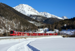 Lokomotiva: ABe 4/16 3131 + ABe 4/16 3118 | Vlak: RE 1350 ( St.Moritz - Landquart ) | Místo a datum: Zernez 09.02.2022